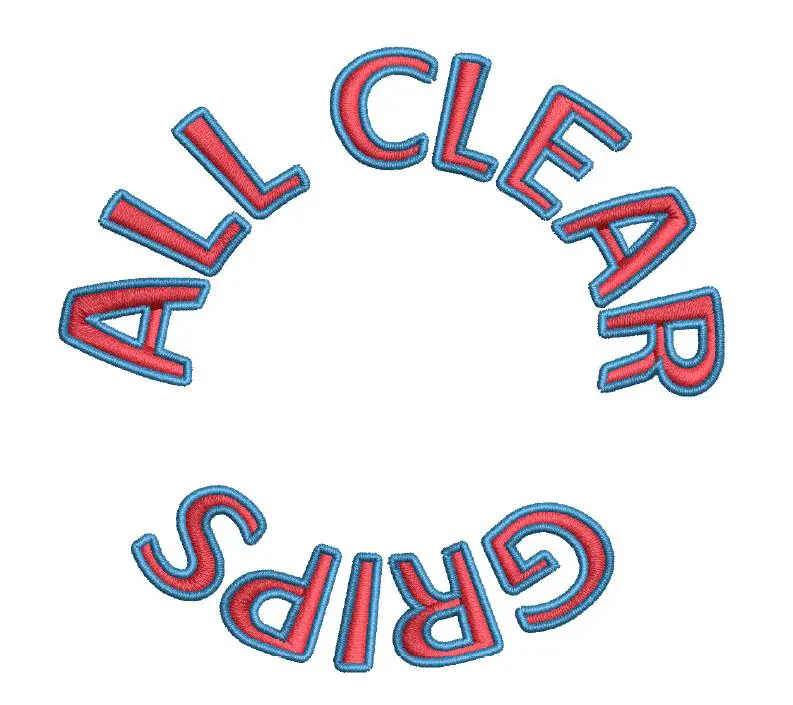 A circular logo with the words all clear and crisp